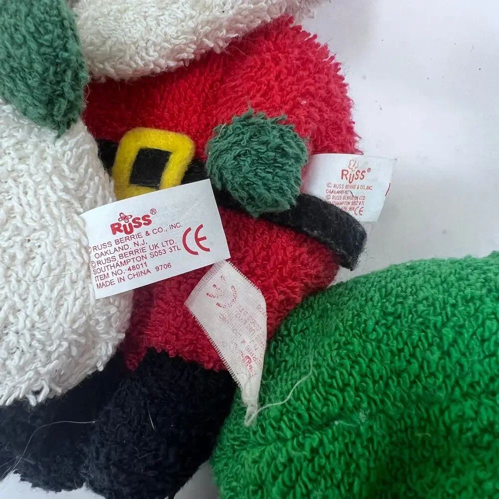 Russ Home Buddies Sensory Toy Santa Snowman Christmas Santa Frog Terrycloth Lot‎